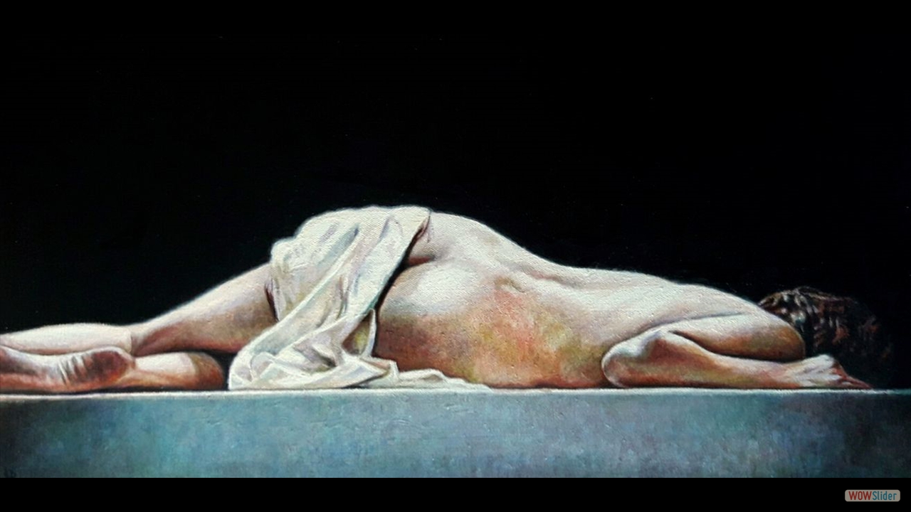 Venus sobre fondo negro. 30 x 60 cms. Óleo sobre lienzo.