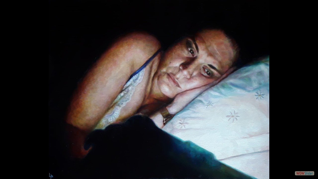 Lectura nocturna. 40 x 50 cms. Óleo sobre lienzo.
