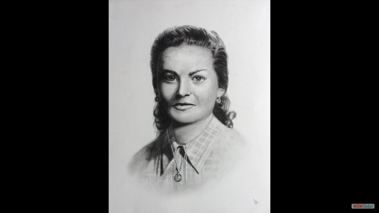 Retrato antiguo. 40 x 30 cms. Grafito sobre papel.