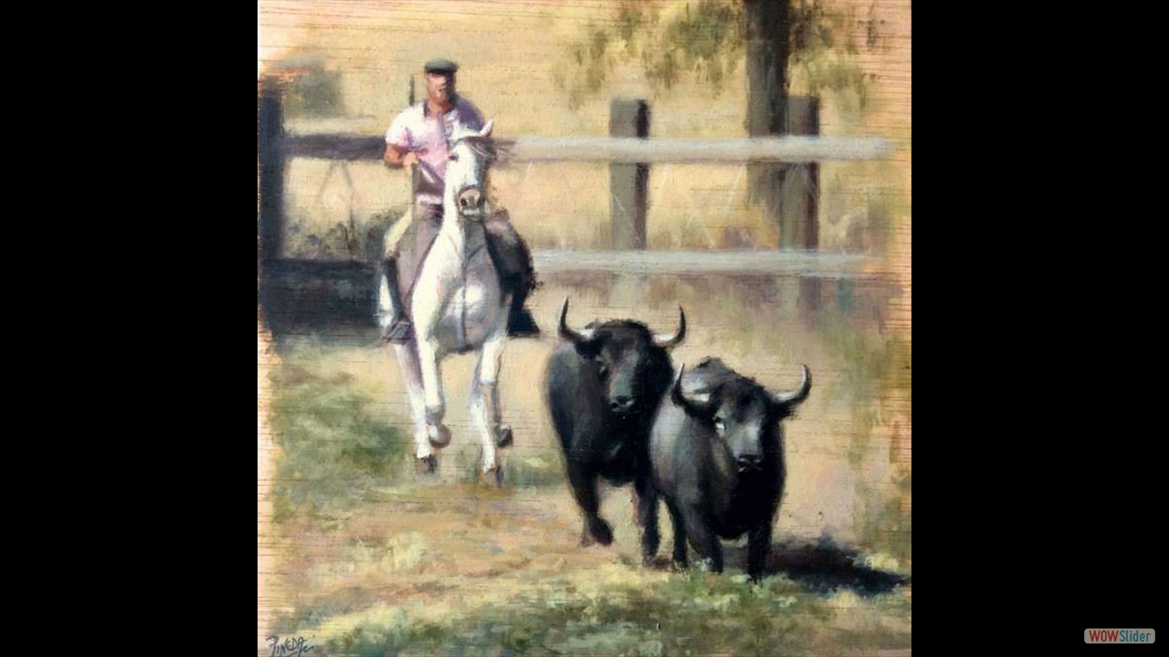 Dos de Partido de Resina. 20 x 20 cms. Óleo sobre tabla.
